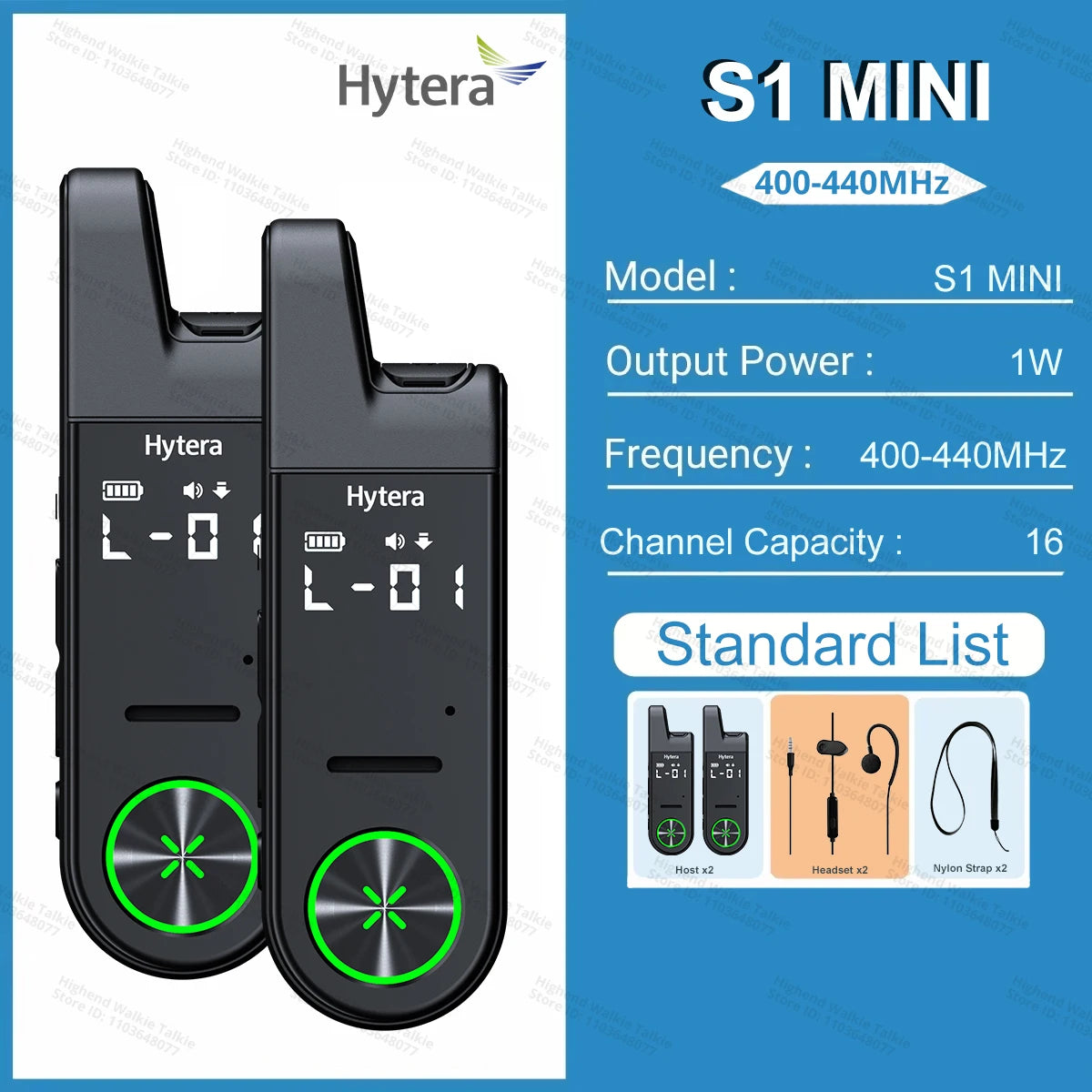 HYTERA S1 Mini Analog UHF Radio