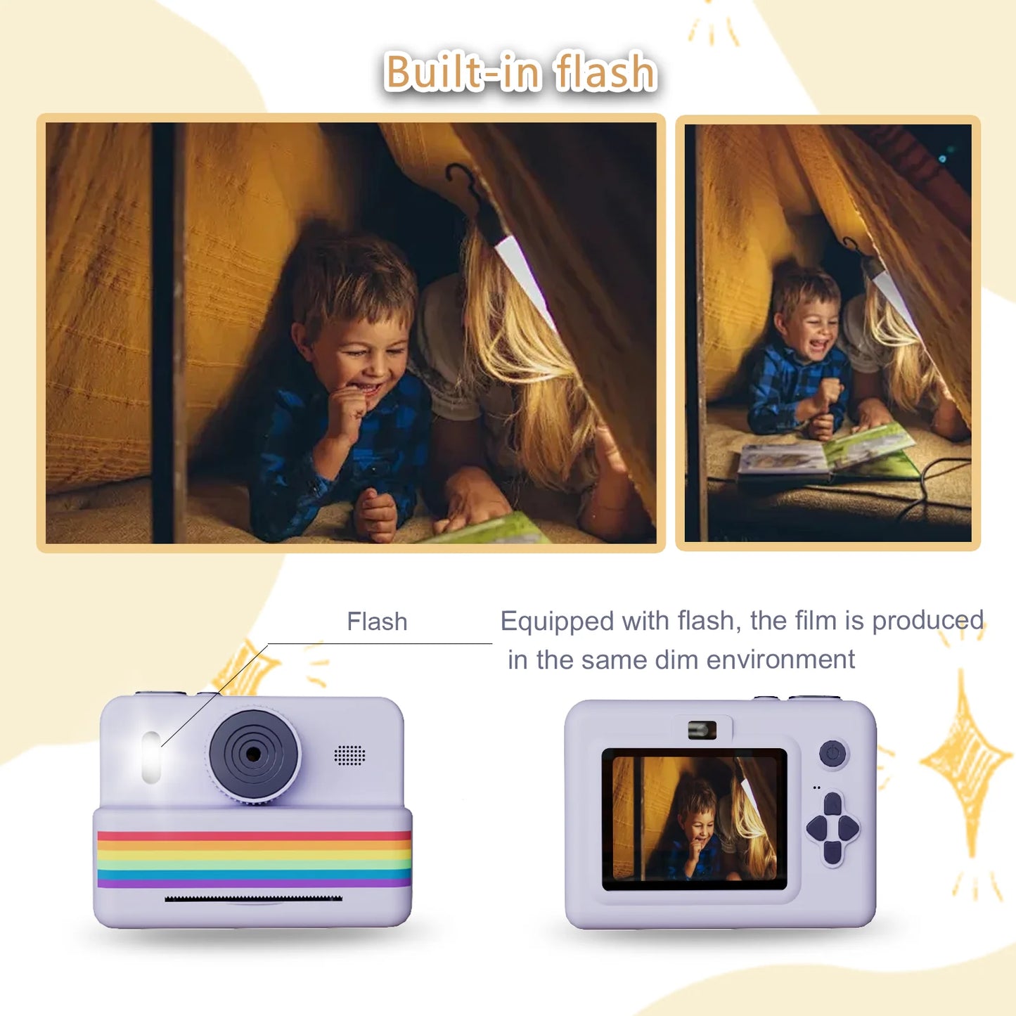 Mini Printer Portable Thermal Instant Print Photo Kids Camera