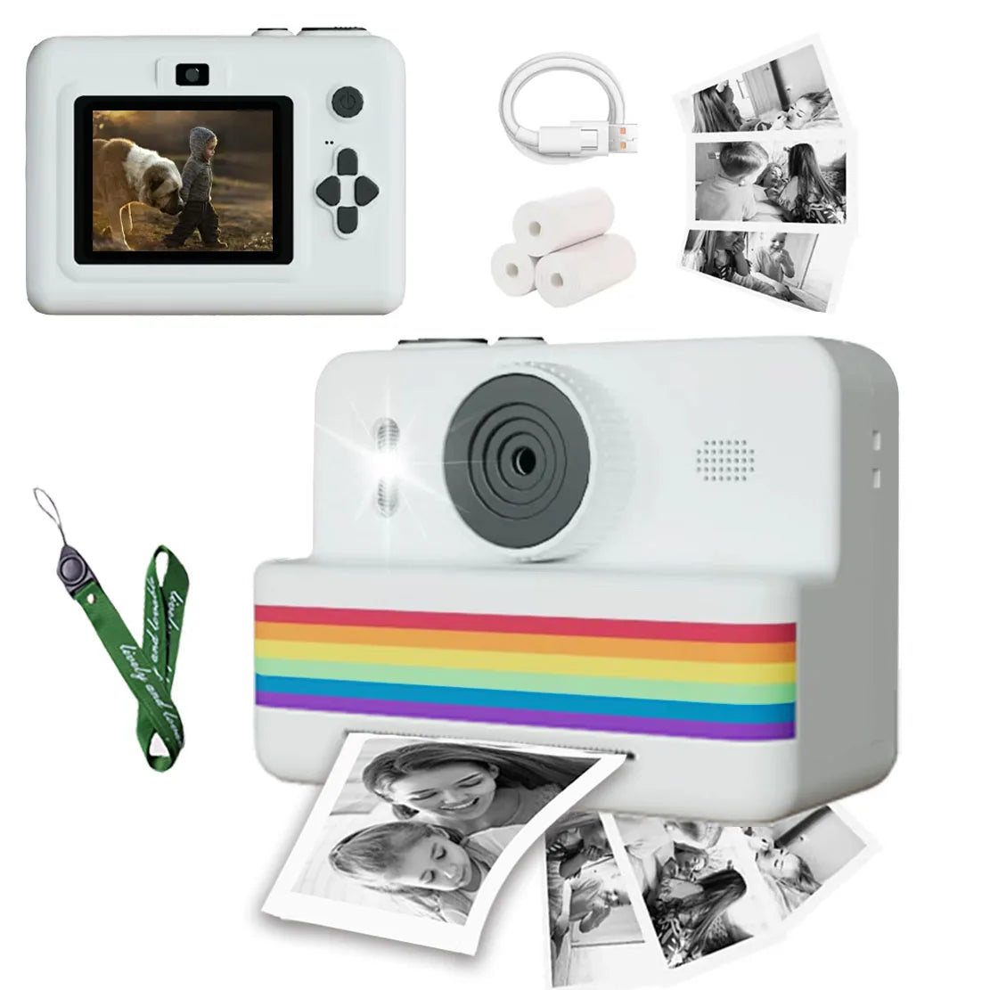 Mini Printer Portable Thermal Instant Print Photo Kids Camera