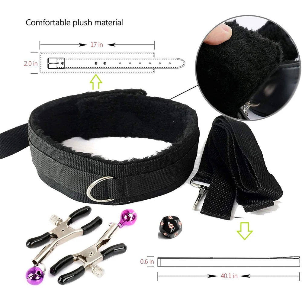 8/20 Piece BDSM Kit Plush Sex Bondage Set