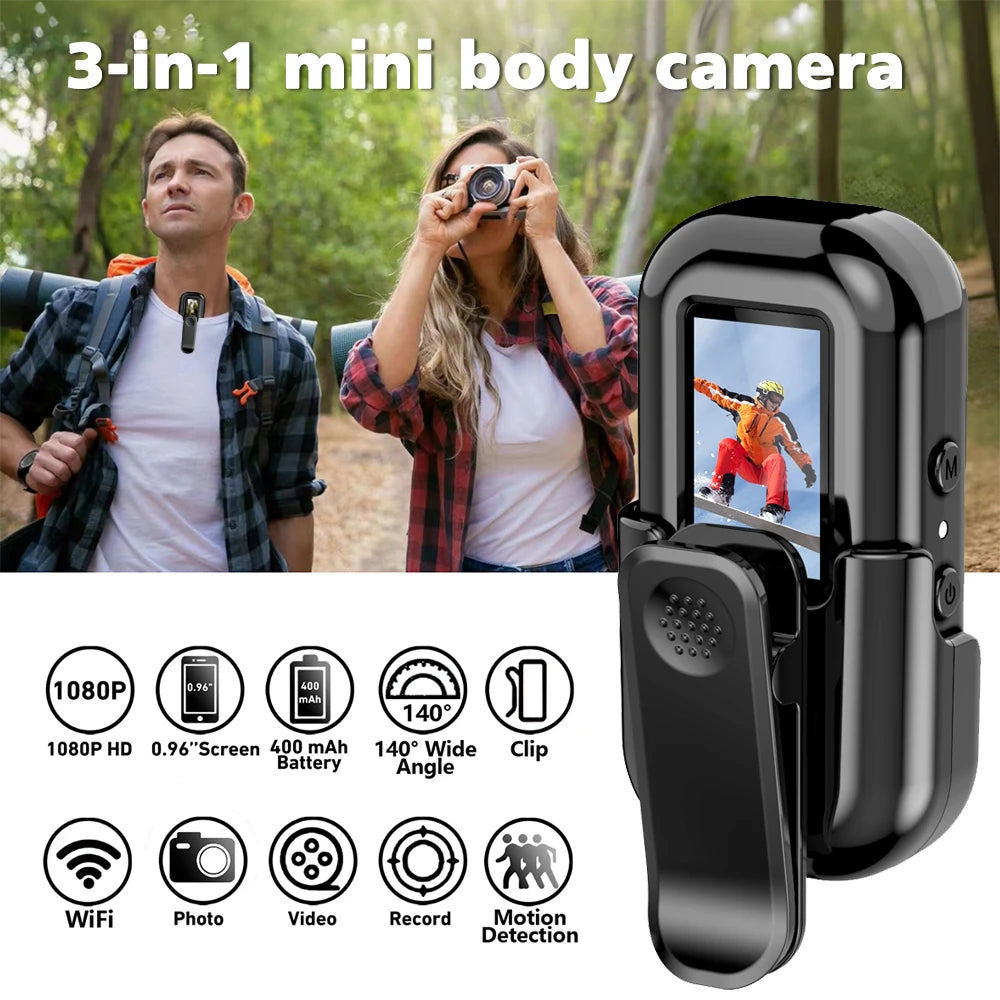 1080P Mini Portable Body Action Cam with Screen Video Recording