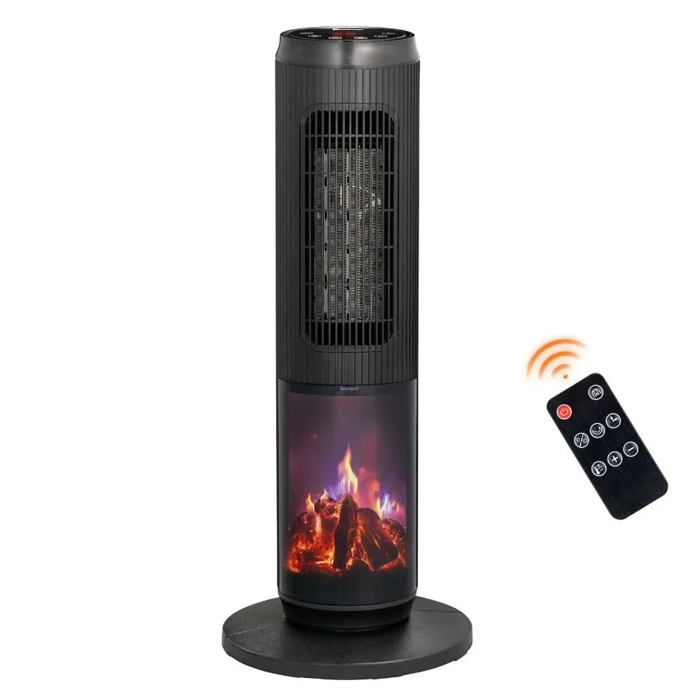 1500w 25" Tower Space Heater with 3D Flame Heater