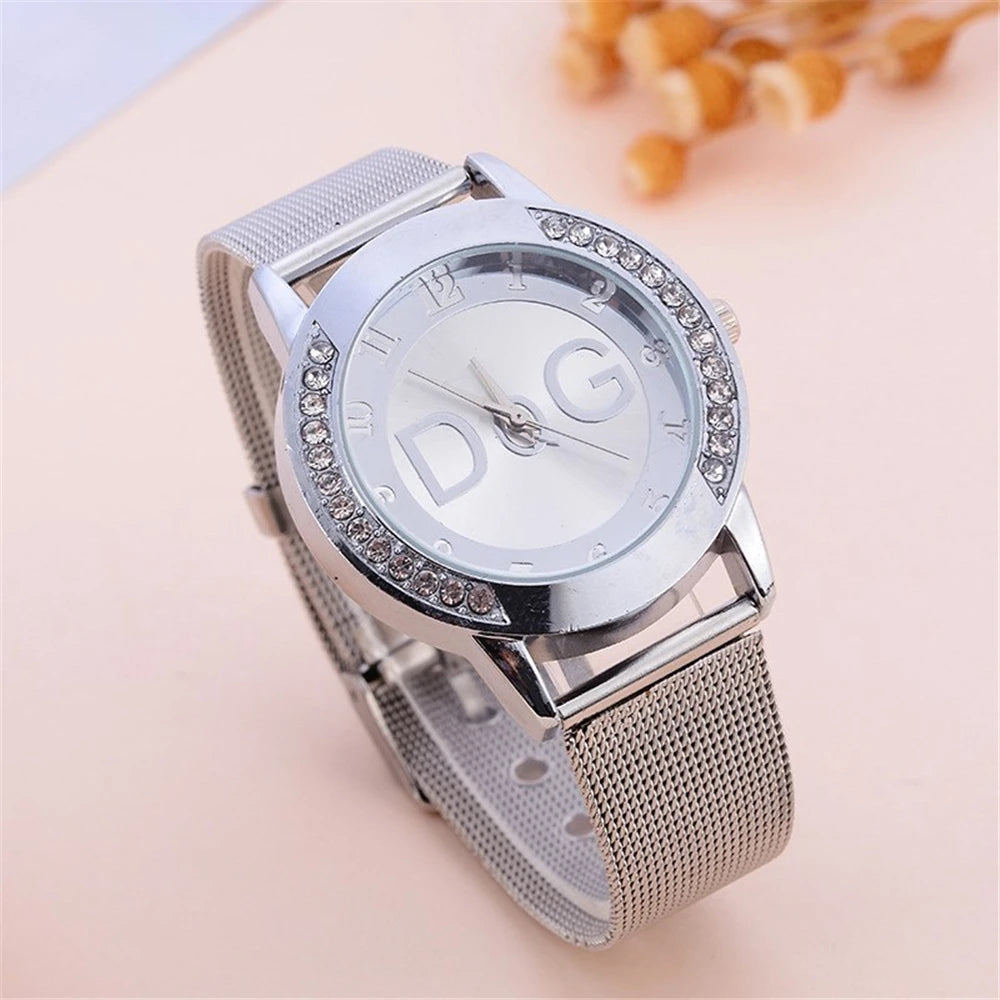 Casual Gold Mesh Belt Women Watch