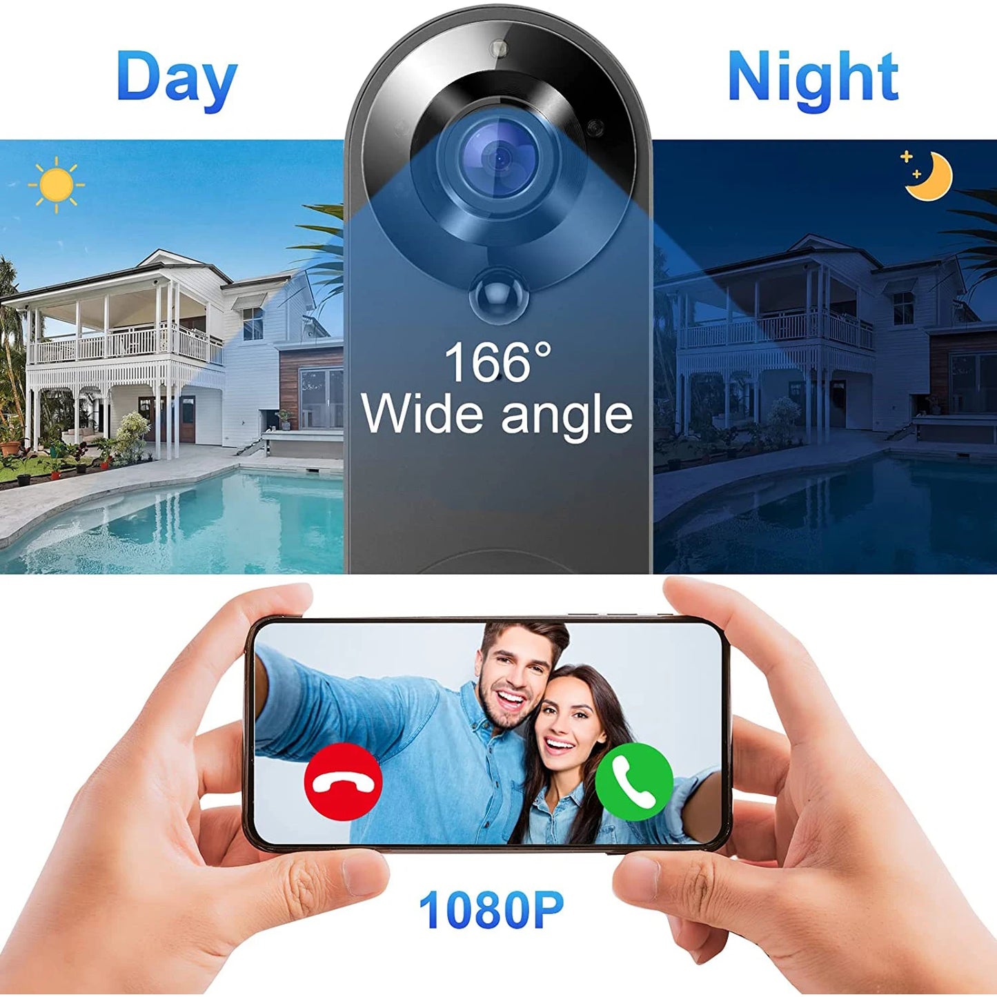 1080P Wireless WIFI Doorbell Video Camera