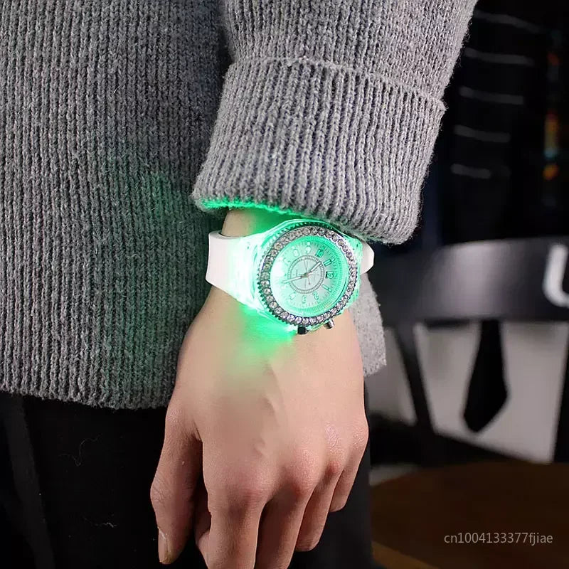 Women Flash Luminous Personalized Rhinestone LED Watch