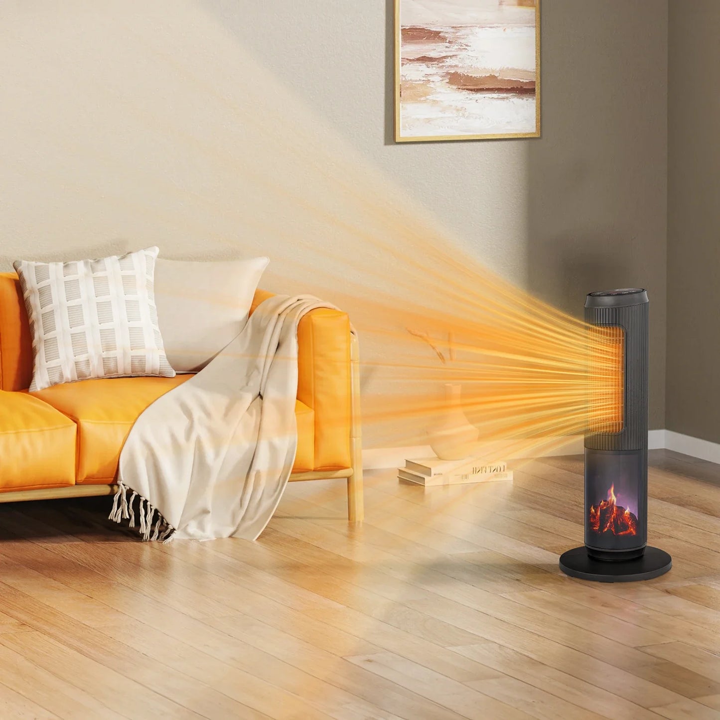 1500w 25" Tower Space Heater with 3D Flame Heater