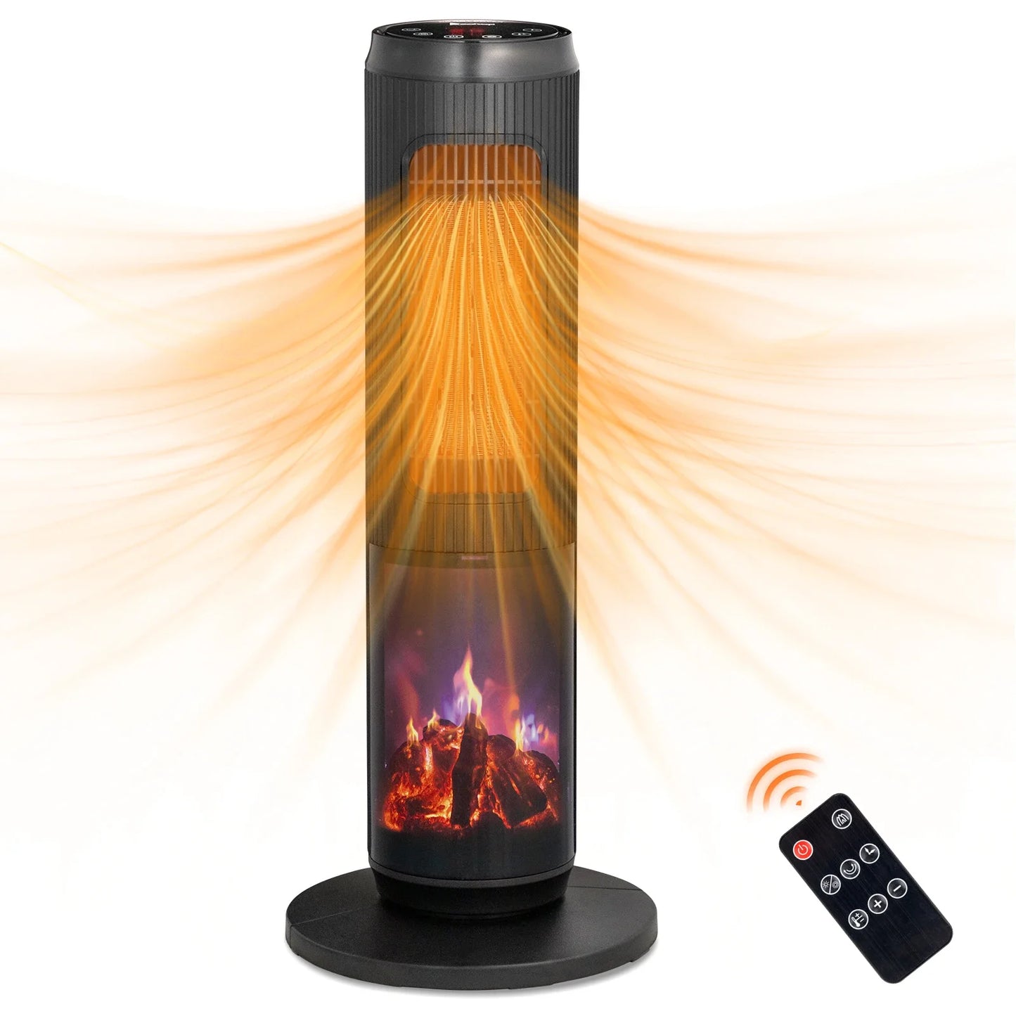 1500w 25" Tower Space Heater with 3D Flame Heater