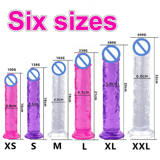 6 Sizes Realistic Big Jelly Dildo