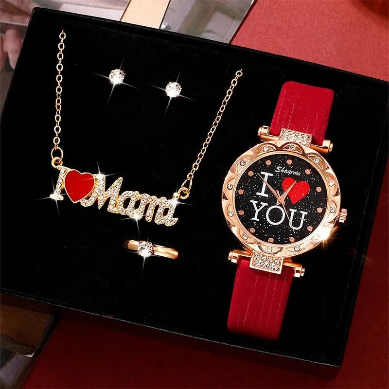 5pcs Set Women Luxury Wristwatch