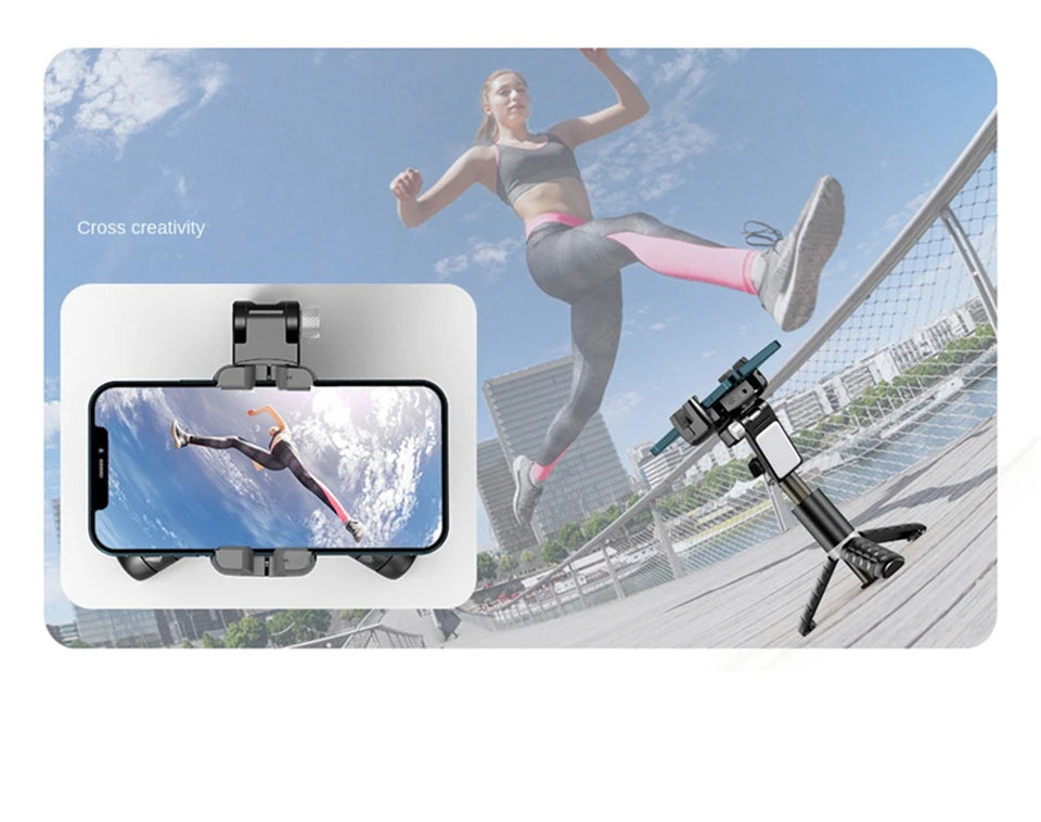 New Bluetooth Wireless Gimbal Stabilizer Selfie Stick