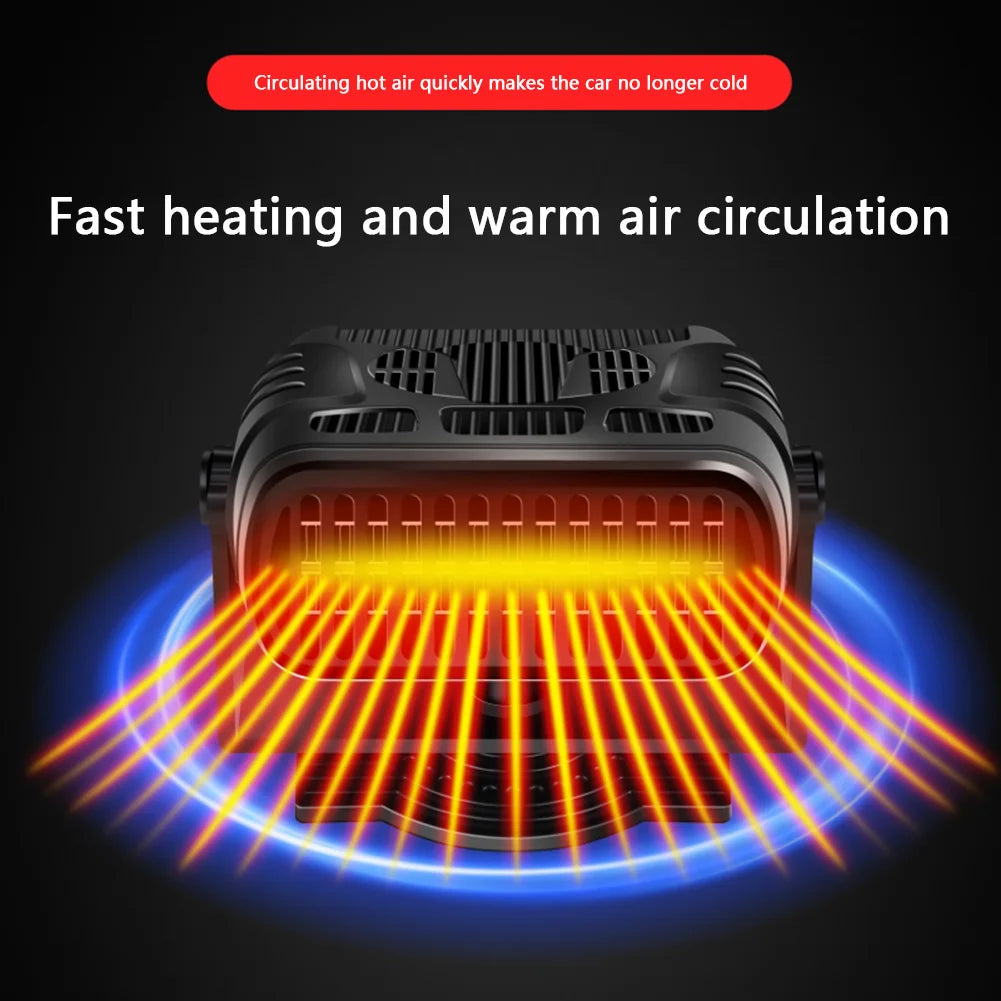 12V/24V Electric Heating Fan 360 Degree Rotating Anti-Fog Automobile Heater