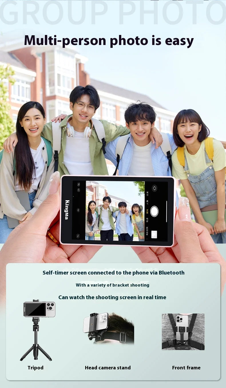 Kingma Smartphone Vlog Selfie Monitor Screen Magnetic Phone Rear Camera For Selfie Vlog Live Stream For Android Iphone Custom