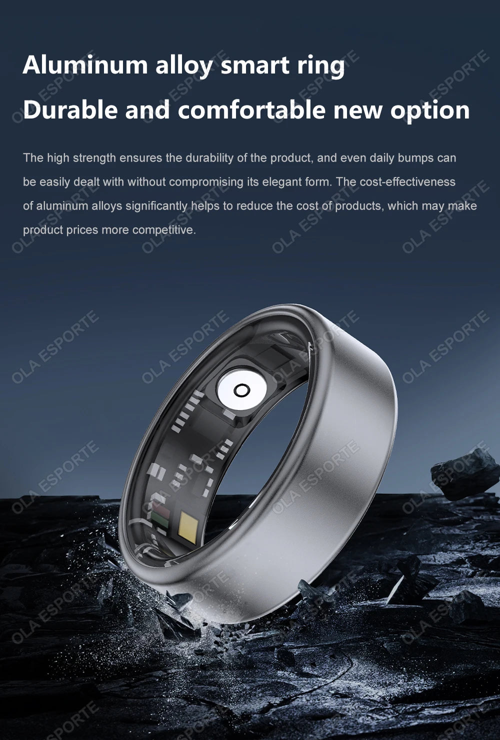 Smart Ring Men Women Military Grade Titanium Steel Shell