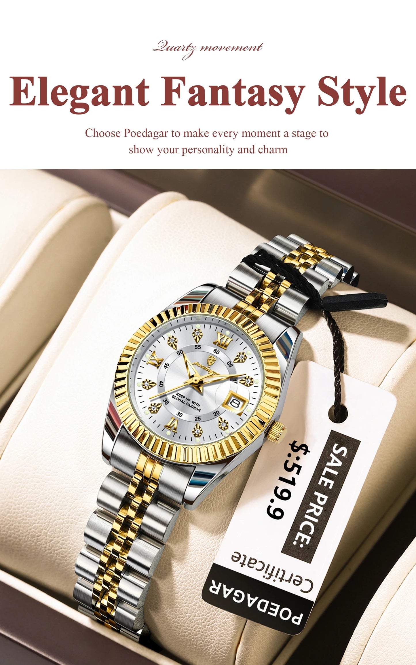 POEDAGAR Luxury Elegant Watch for Women