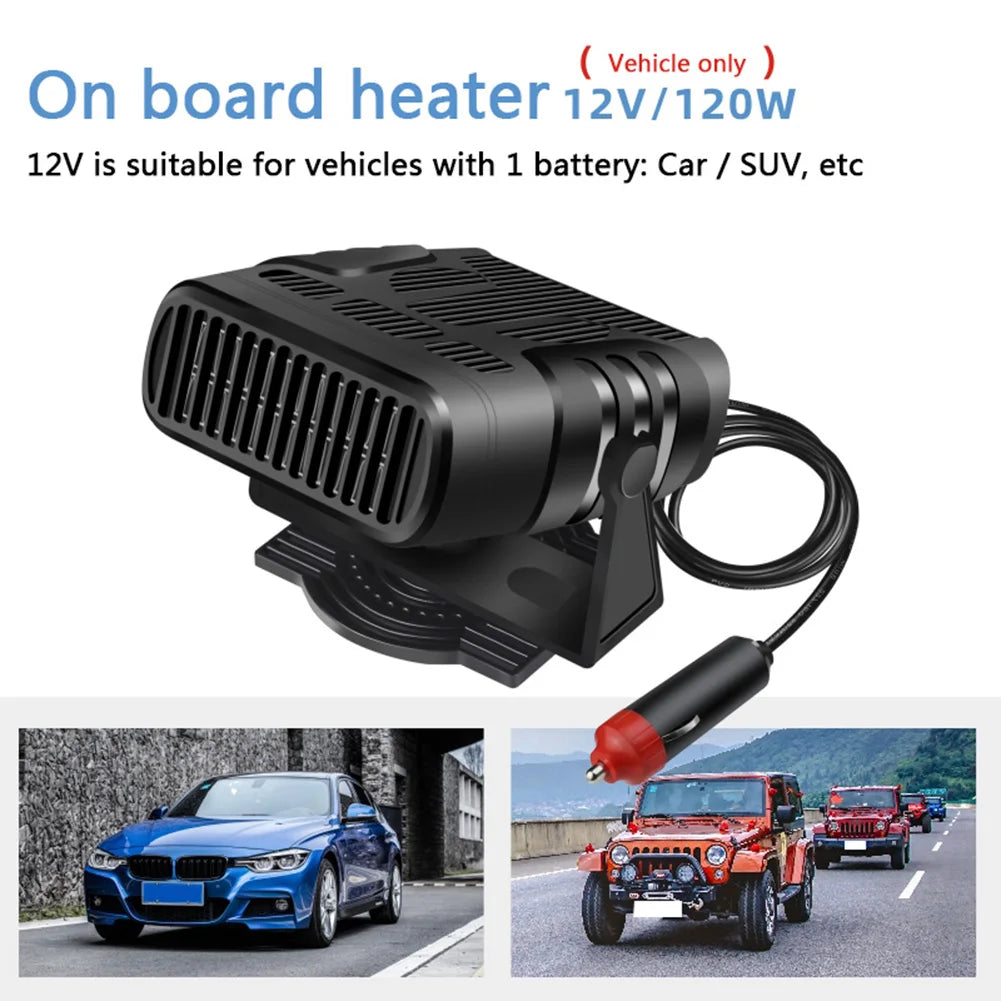 12V/24V Electric Heating Fan 360 Degree Rotating Anti-Fog Automobile Heater