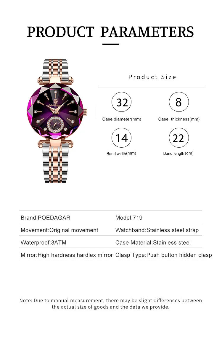 POEDAGAR Luxury Woman Wristwatch