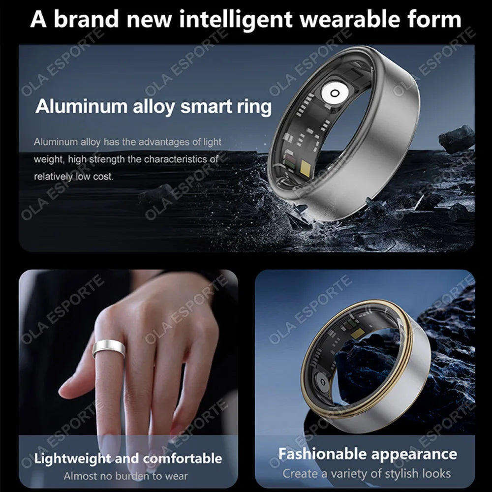 Smart Ring Men Women Military Grade Titanium Steel Shell