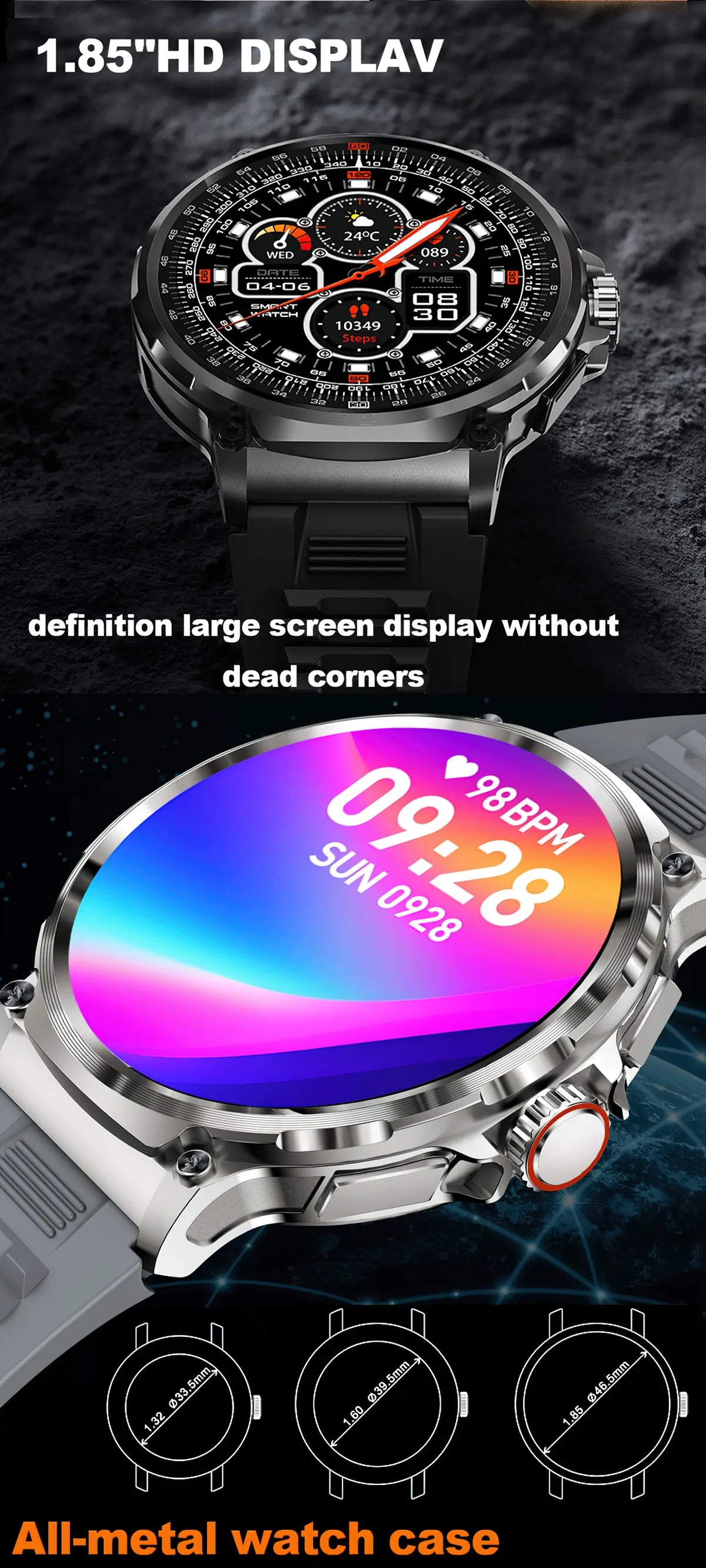 New 1.85-inch Ultra HD Smart Watch GPS Tracker Sports Fitness smartwatch