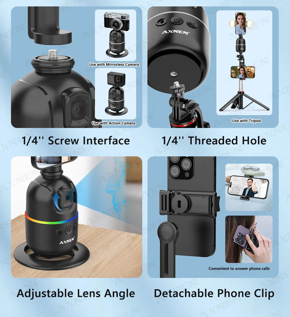 AI Face Tracking Gimbal Selfie Stand