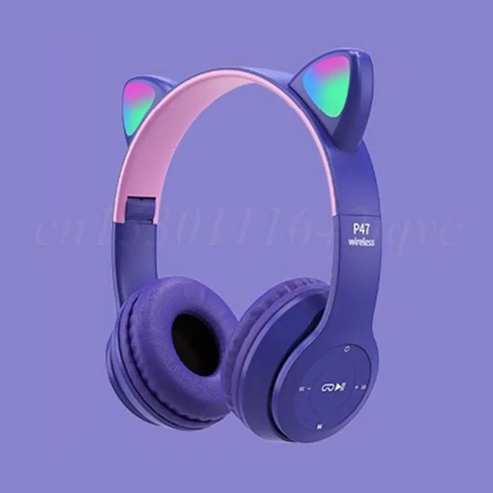 Cat Ear Gaming Headset with Glow Light