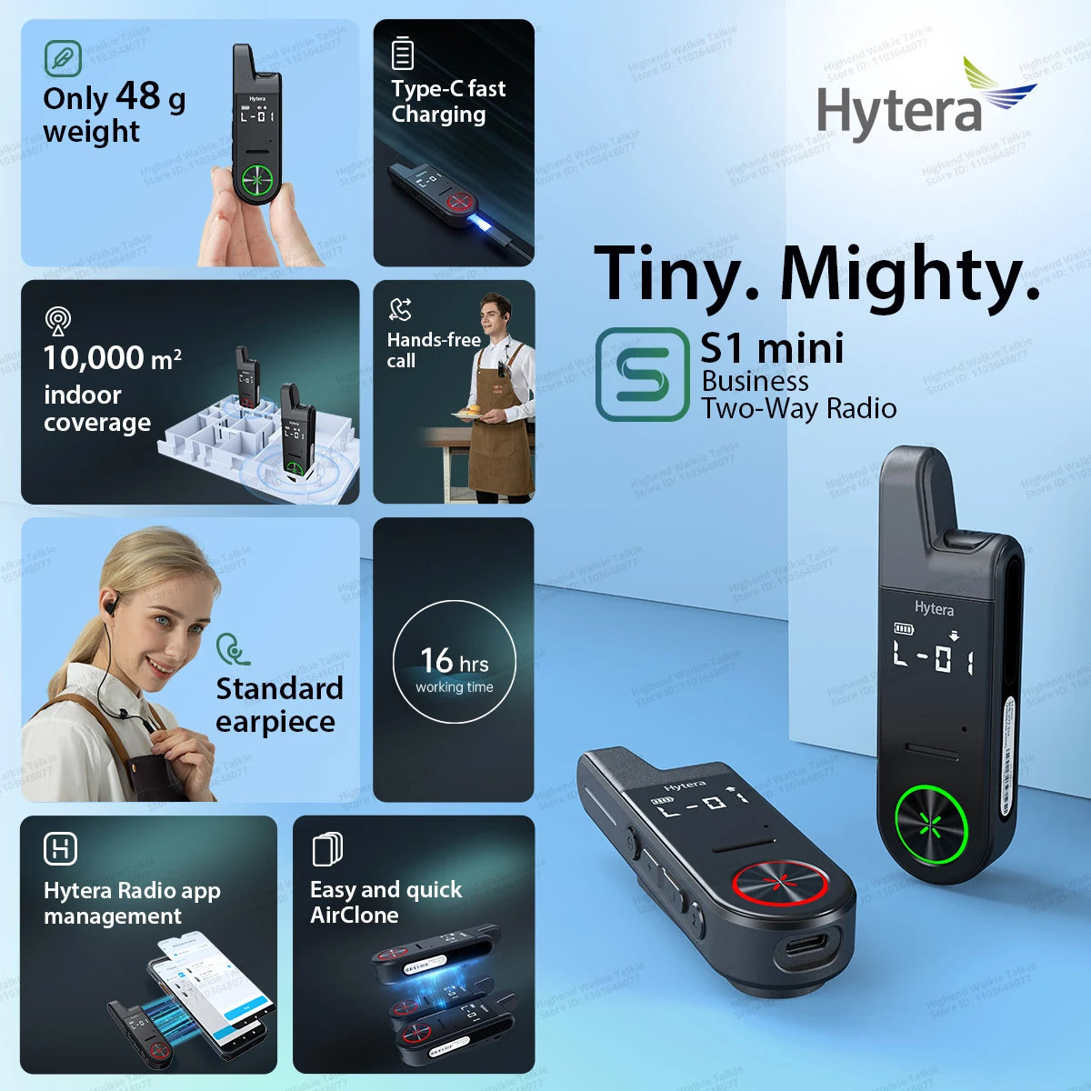 HYTERA S1 Mini Analog UHF Radio