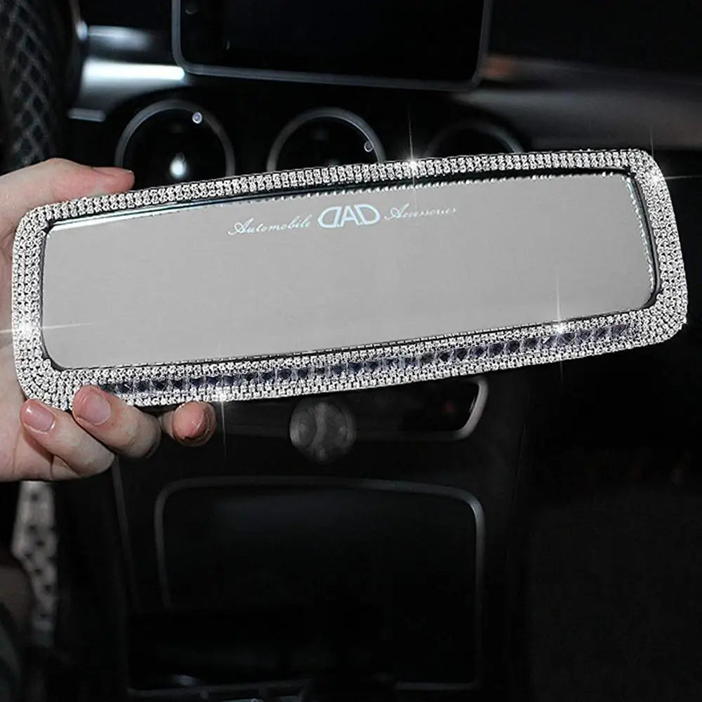 Diamond Ornament Rear View Mirror Cover Women Auto Accessories