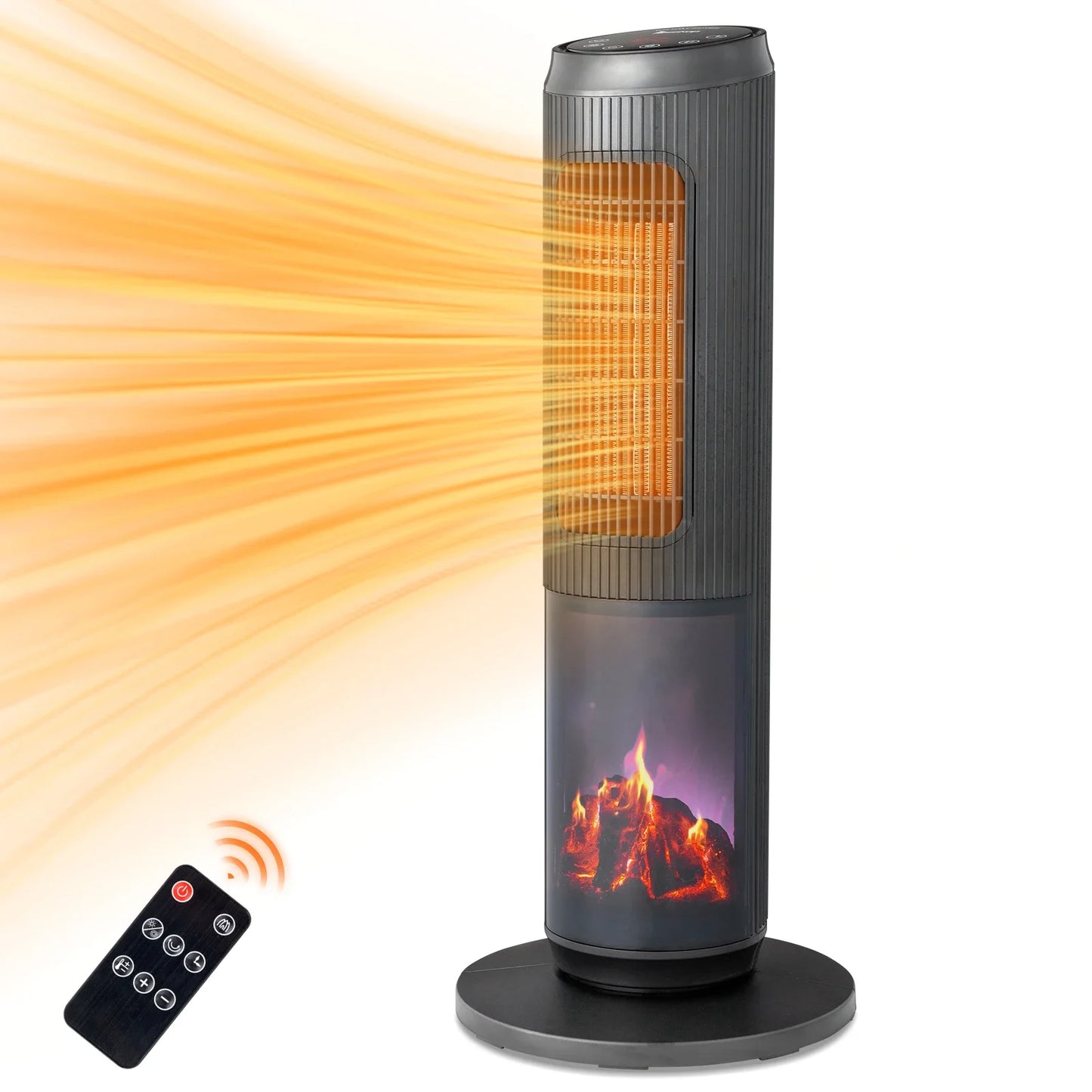 1500w 25" Tower Space Heater with 3D Flame Heater