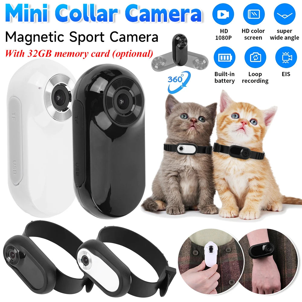 HD 1080P Collar Camera with Video Records For Pets