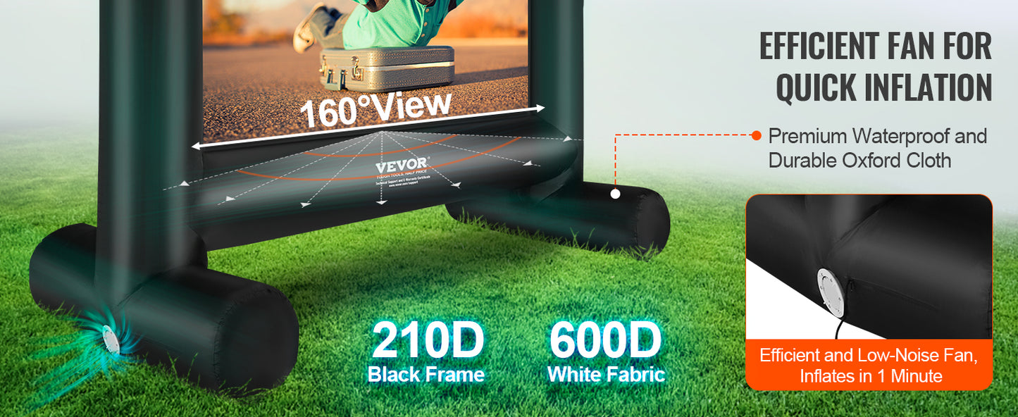 Projector Screen for Outside w/ Blower for Outdoor Party Backyard Movie Night