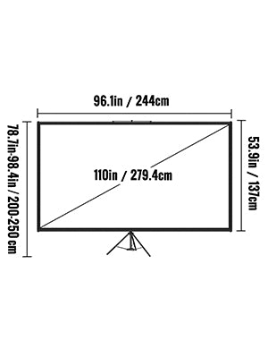 VEVOR 60 70 80 90 100 110 Inch Tripod Projector Screen W/ Stand