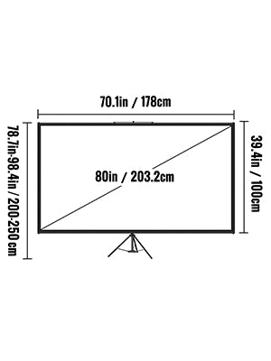 VEVOR 60 70 80 90 100 110 Inch Tripod Projector Screen W/ Stand