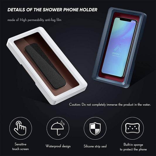 Phone Holder Waterproof Touchscreen Shower Case
