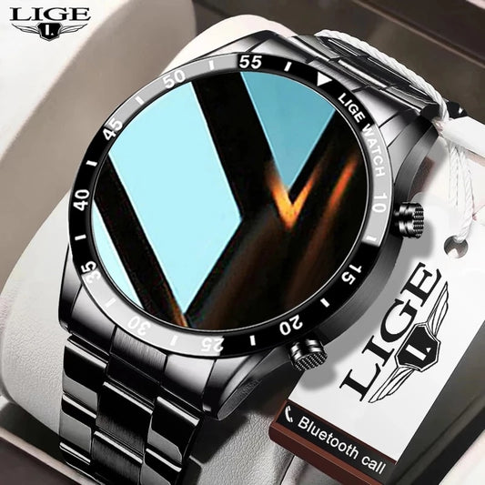 LIGE 2021 Luxury Sports Fitness Touch Screen Bluetooth Smart Watch