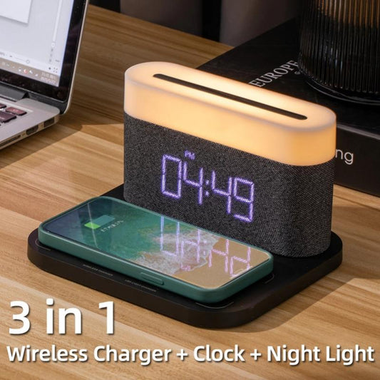 Fast Charging Table Night Light With Clock